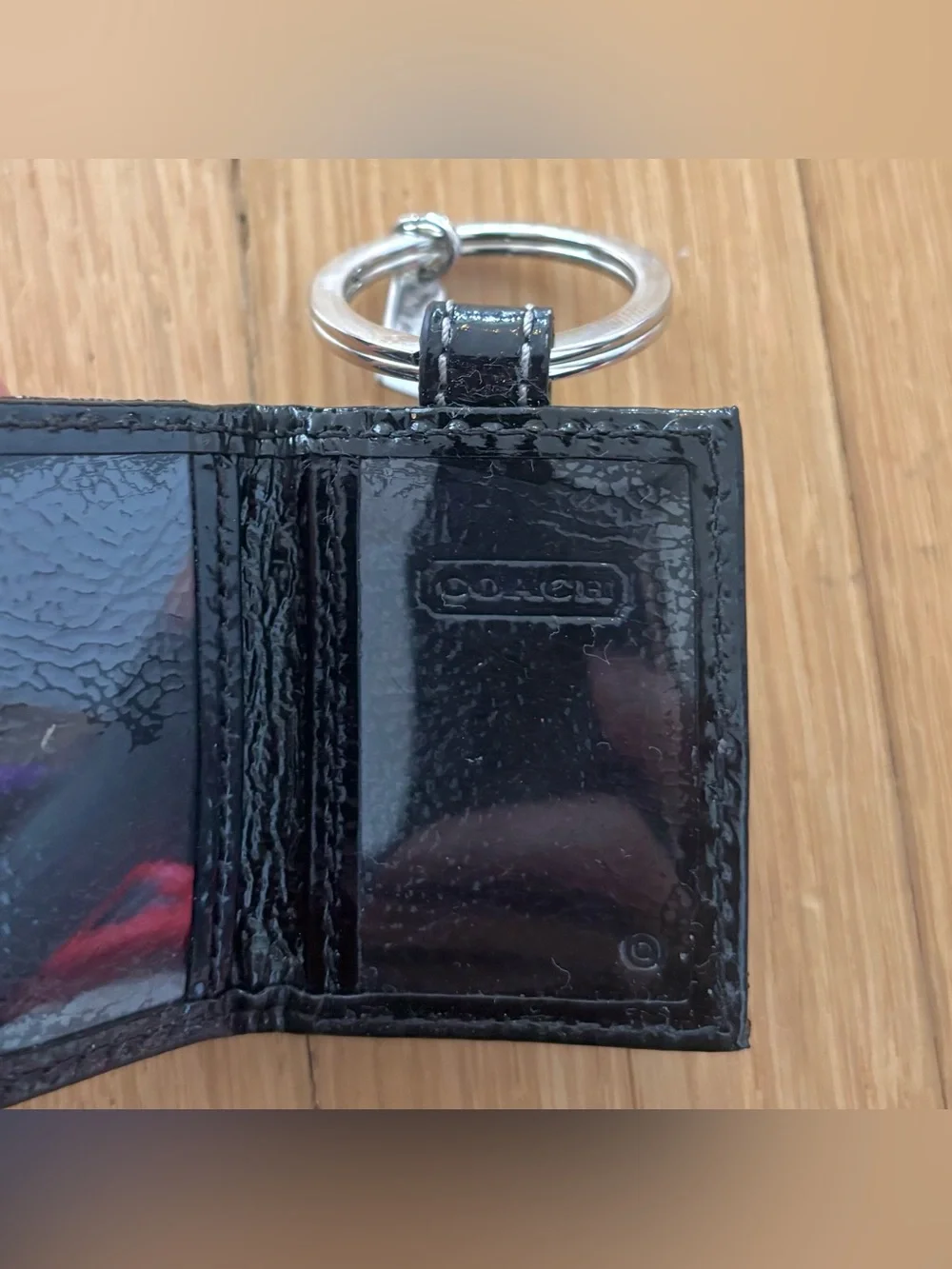 Vintage Coach Y2K Black Signature SoHo Bag Charm Mini Photo Frame Rhinestone